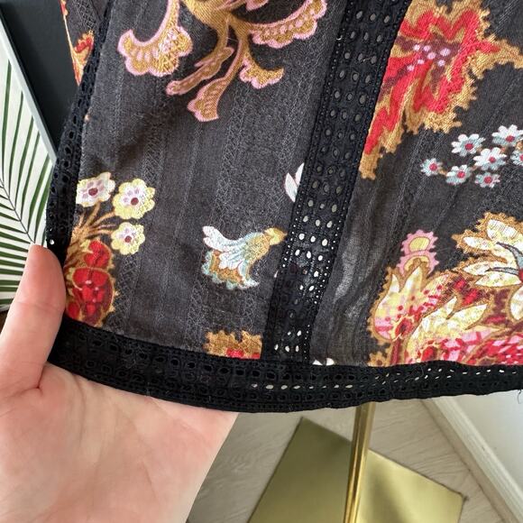 SEA New York Floral Pascale Blouse Top Long Sleeve Mock Neck Ruffle - Picture 12 of 12